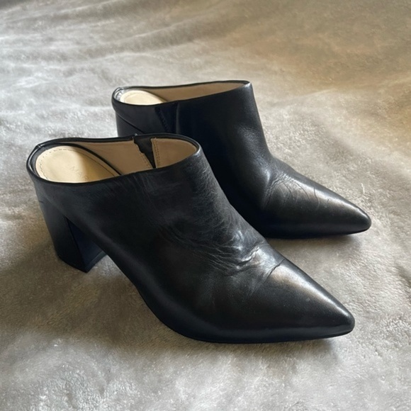 ASOS Black Leather Pointed Mules - Picture 1 of 6